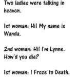 When Two Women were talking about How They Died?