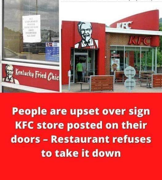 People are outraged about the KFC store sign that is displayed on their doors, but the restaurant won’t take it off