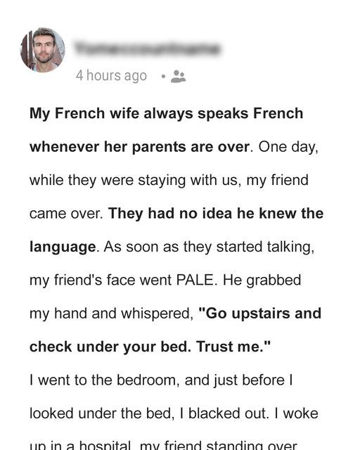 I Asked My Friend to Come over & His Ability to Speak French Revealed a Startling Family Drama