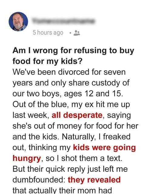 I Refused to Give My Ex-wife Money for Food for Her and Our Kids as I Discovered Her True Intentions