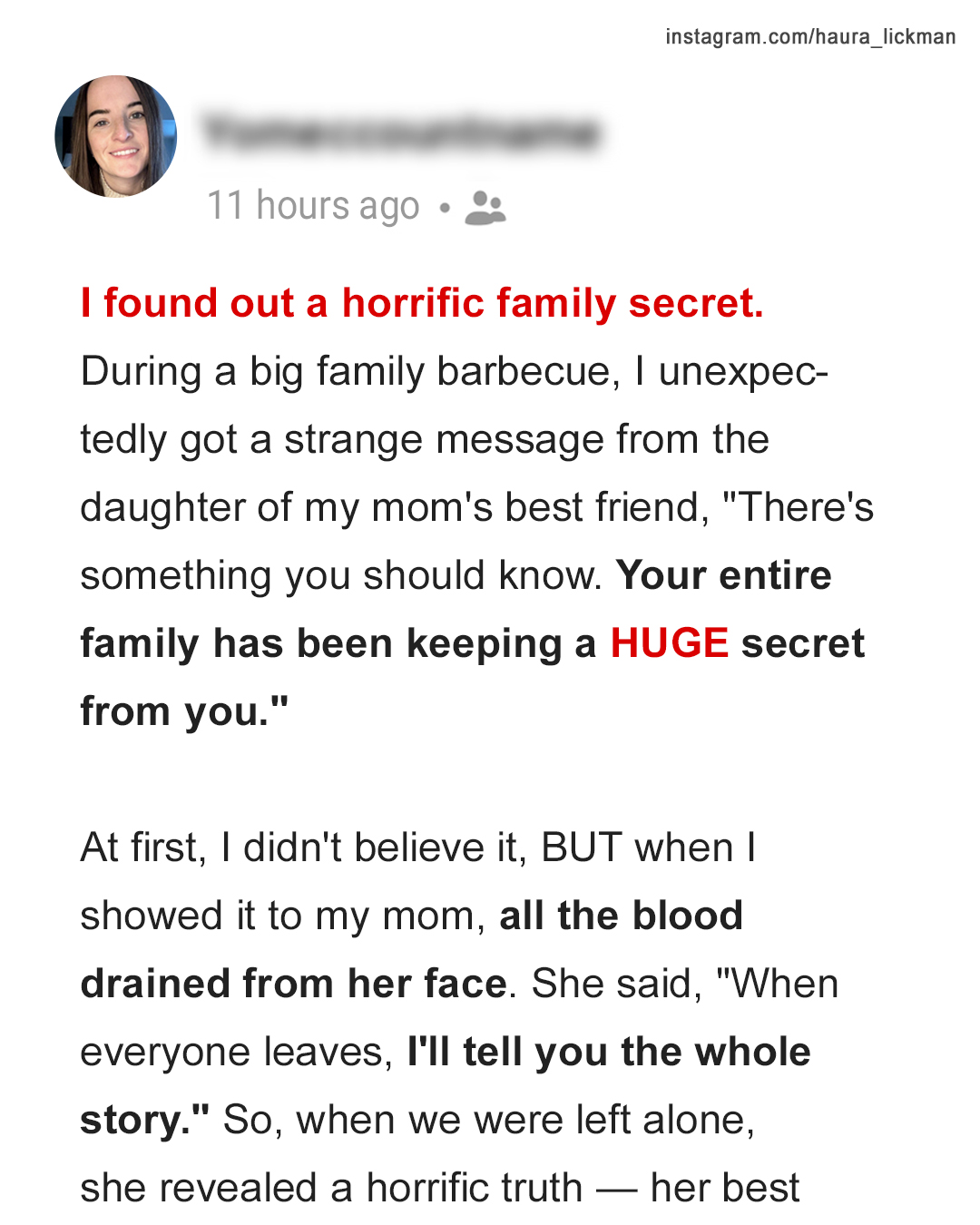 I Unexpectedly Got a Message on Facebook: ‘Your Entire Family’s Been Keeping a Huge Secret from You’