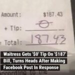 Waitress gets ‘$0’ tip on ‘$187’ bill, turns heads after making Facebook post in response