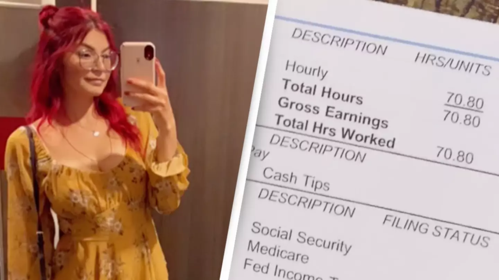 Bartender sparks debate after revealing shocking pay slip for 70 hours of work