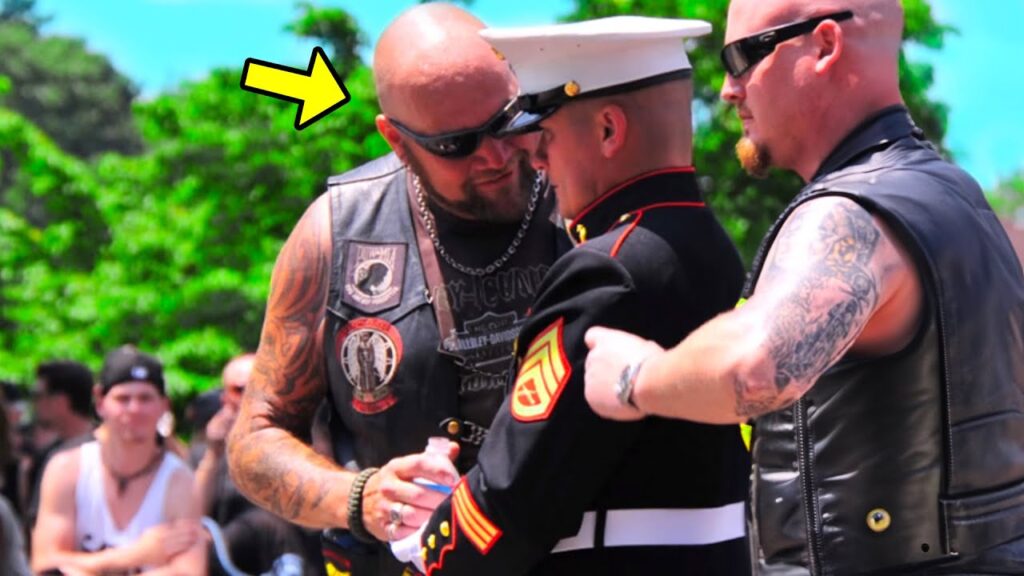 (VIDEO)Injured Marine Holds Salute For 3 Hours, Then Bikers Suddenly Appear & Do The Unthinkable!