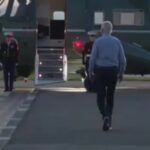 (VIDEO)“Mental And Physical Decline Is On Full Display”: Internet Erupts Over Video Of Brandon Seemingly Struggling To Shuffle From AF1 To Helicopter